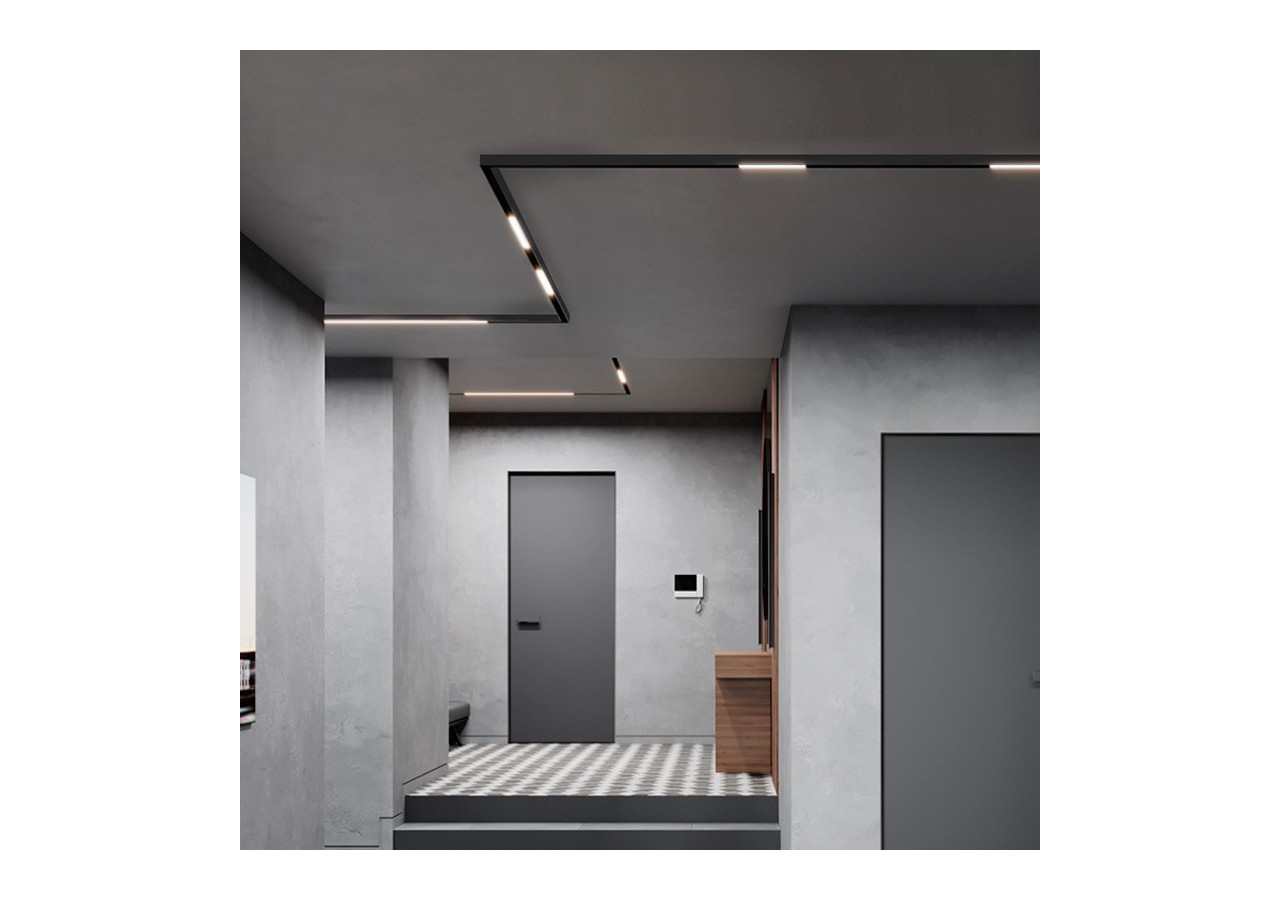 Spot LED linéaire opale sur rail magnétique 48V-10W-Noir - LM-300-N-BN - Barcelona LED