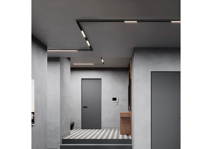 Spot LED linéaire opale sur rail magnétique 48V-10W-Noir - LM-300-N-BN - Barcelona LED