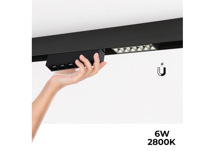Spot LED linéaire sur rail magnétique 48V-6W-UGR 16-Noir - LM-112U18-N-BC - Barcelona LED