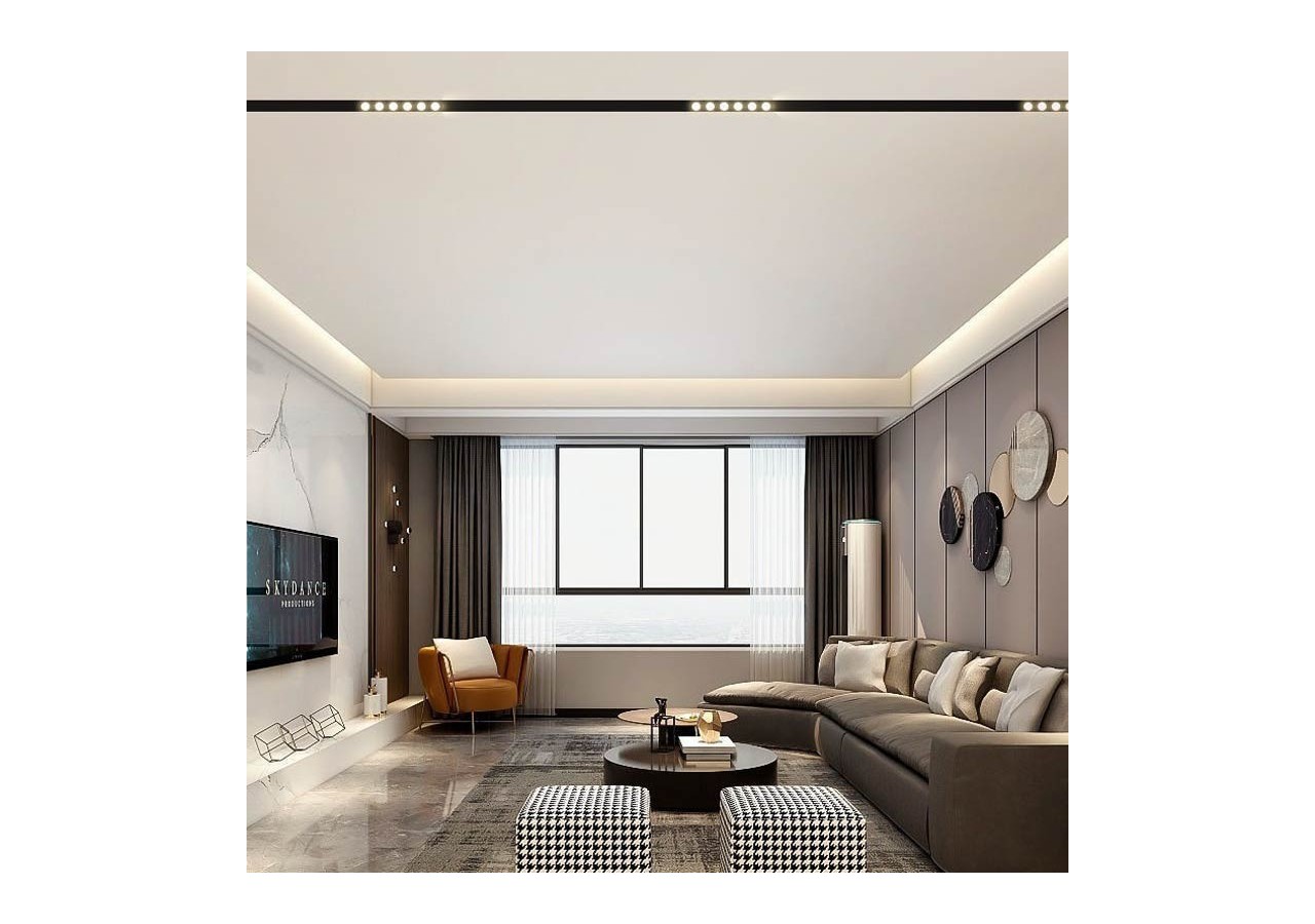 Spot LED linéaire sur rail magnétique 48V-6W-UGR 16-Noir - LM-112U18-N-BN - Barcelona LED