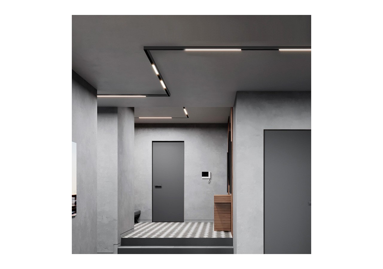 Spot LED linéaire opale sur rail magnétique 48V-20W-Noir - LM-600-N-BN - Barcelona LED