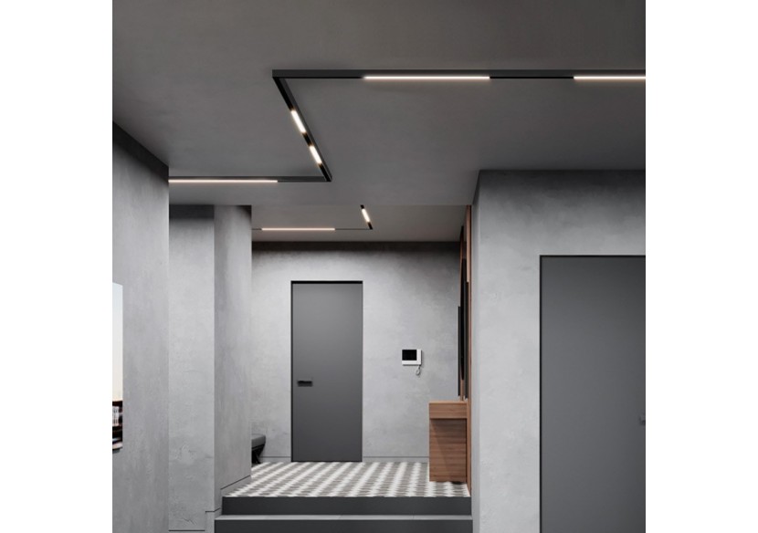 Spot LED linéaire opale sur rail magnétique 48V-20W-Noir - LM-600-N-BN - Barcelona LED