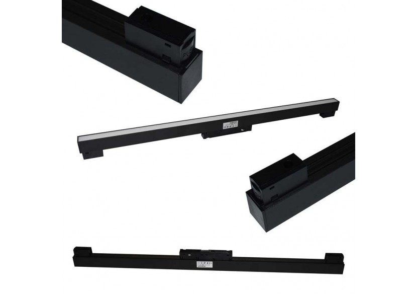 Spot LED linéaire opale sur rail magnétique 48V-20W-Noir - LM-600-N-BN - Barcelona LED