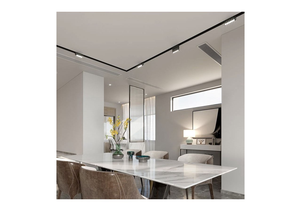 Spot LED linéaire orientable sur rail magnétique 48V-6W-UGR16-Noir - PML-6WU18-N-BC - Barcelona LED