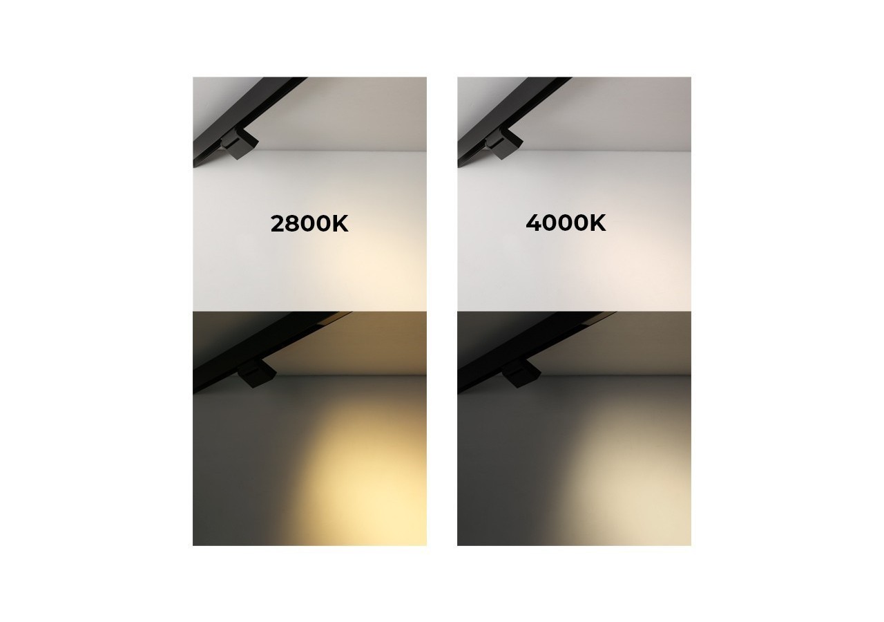 Spot LED linéaire orientable sur rail magnétique 48V-6W-UGR16-Noir - PML-6WU18-N-BC - Barcelona LED