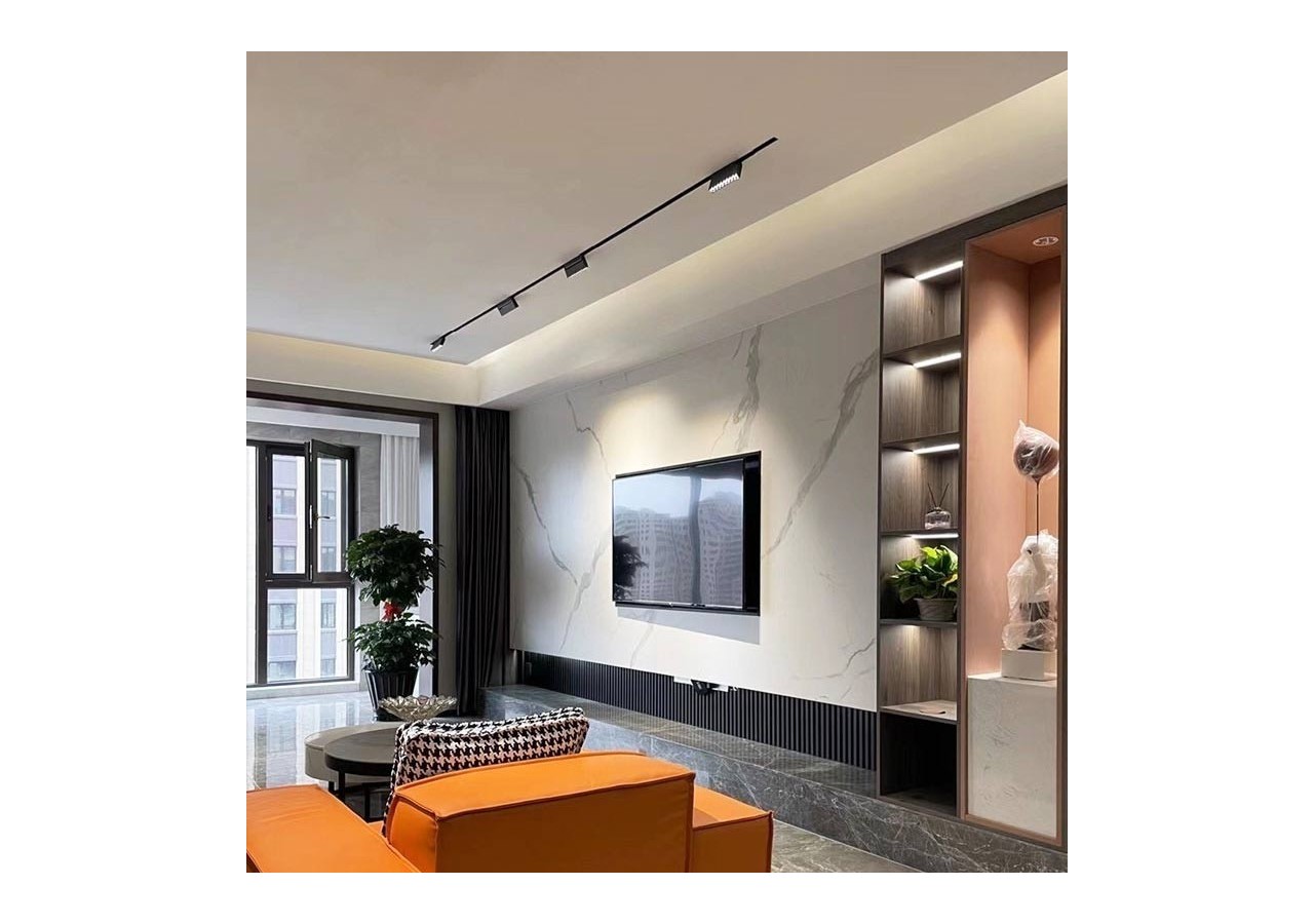 Spot LED linéaire orientable sur rail magnétique 48V-6W-UGR16-Noir - PML-6WU18-N-BC - Barcelona LED