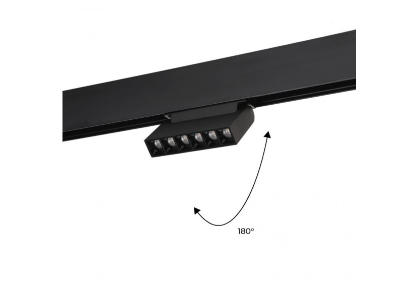Spot LED linéaire orientable sur rail magnétique 48V-6W-UGR16-Noir - PML-6WU18-N-BC - Barcelona LED Spot LED linéaire orientable sur rail magnétique 48V-6W-UGR16-Noir - PML-6WU18-N-BC - Barcelona LED