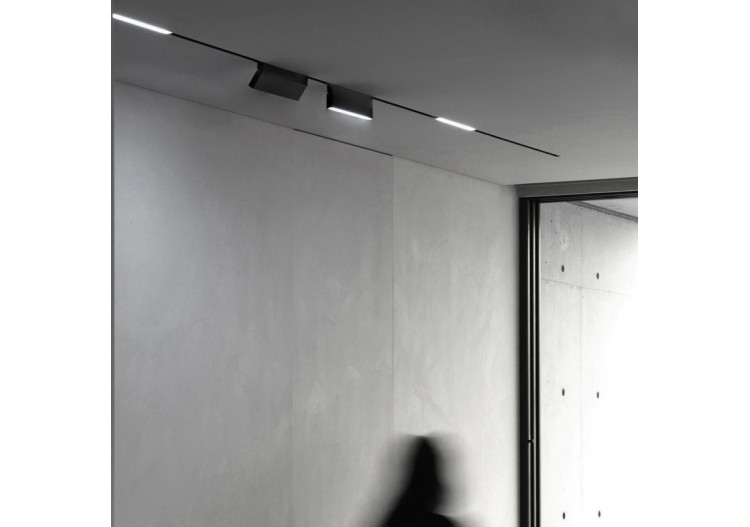 Spot LED linéaire orientable sur rail magnétique 48V-6W-UGR16-Noir - PML-6WU18-N-BN - Barcelona LED