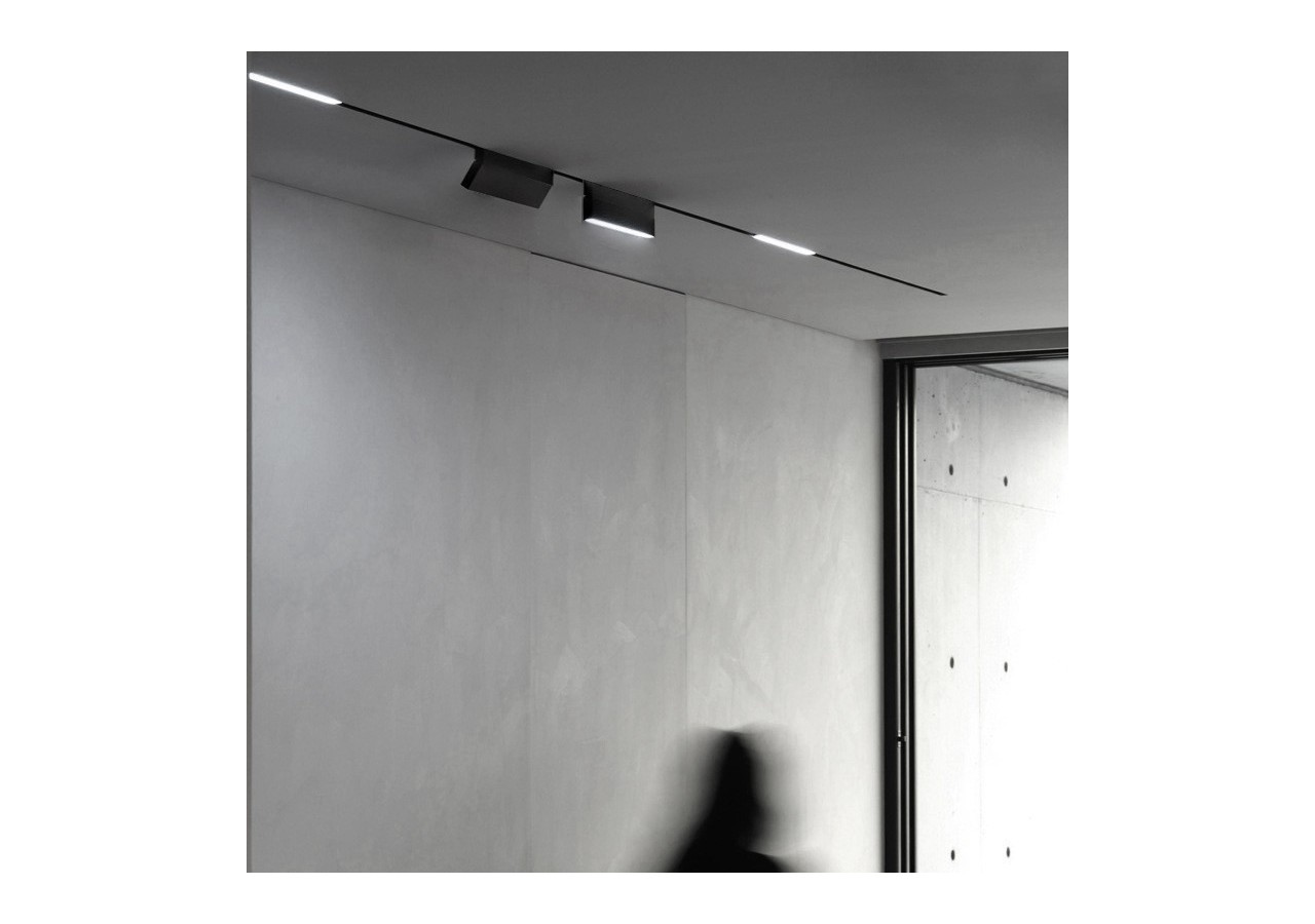 Spot LED linéaire orientable sur rail magnétique 48V-6W-UGR16-Noir - PML-6WU18-N-BN - Barcelona LED