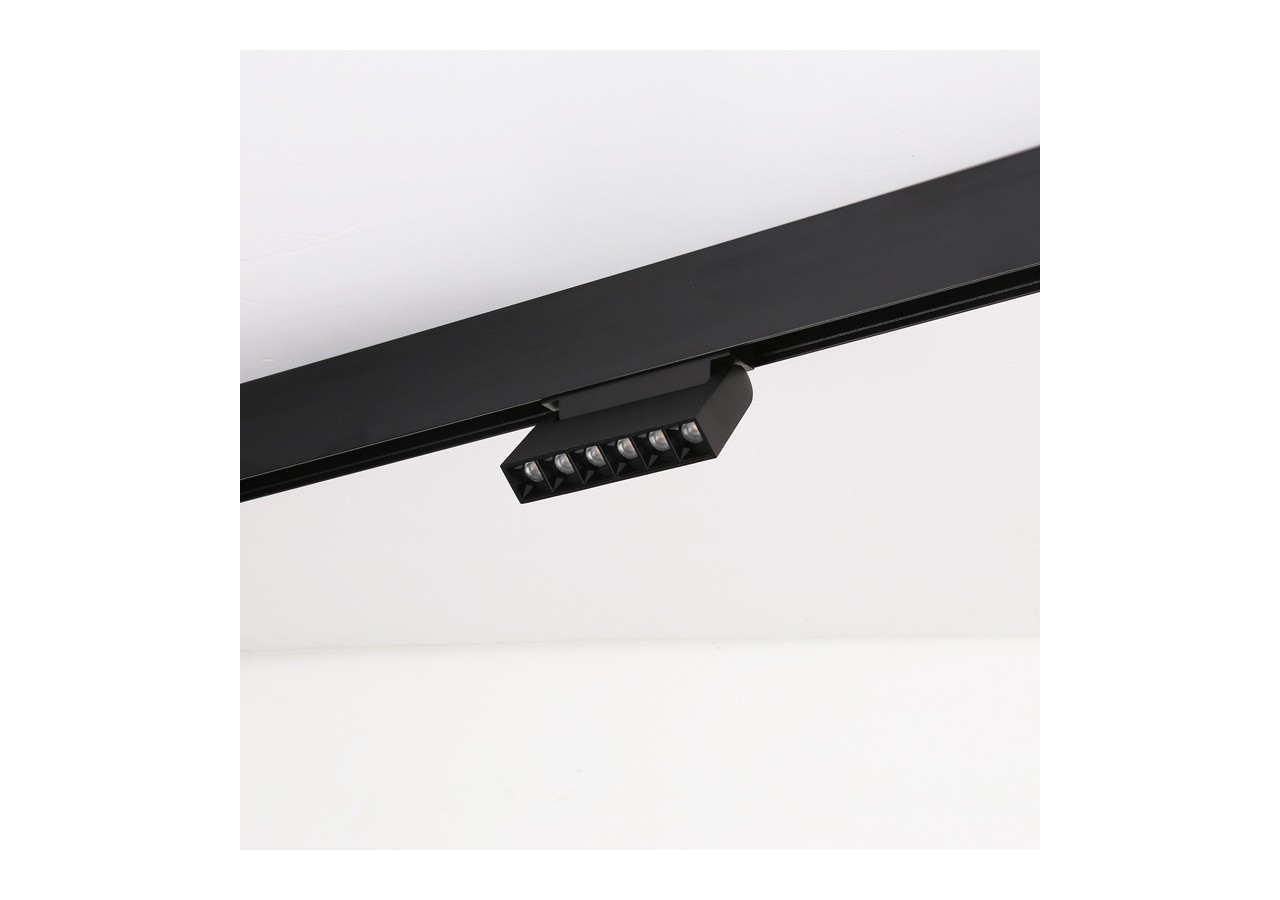 Spot LED linéaire orientable sur rail magnétique 48V-6W-UGR16-Noir - PML-6WU18-N-BN - Barcelona LED