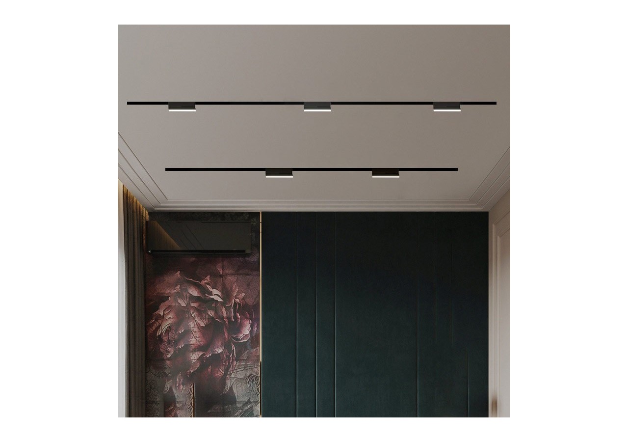 Spot LED linéaire orientable sur rail magnétique 48V-6W-UGR16-Noir - PML-6WU18-N-BN - Barcelona LED