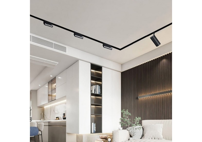 Spot LED linéaire orientable sur rail magnétique 48V-6W-UGR16-Noir - PML-6WU18-N-BN - Barcelona LED Spot LED linéaire orientable sur rail magnétique 48V-6W-UGR16-Noir - PML-6WU18-N-BN - Barcelona LED