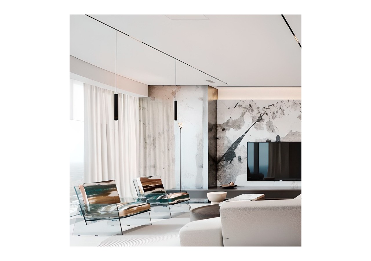 Spot suspendu LED sur rail magnétique 48V-8W-Ligne dorée - LCM-8W-ND-BN - Barcelona LED