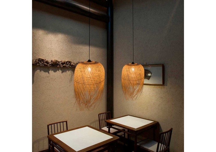 Suspension en rotin "Java" - K180-N - Barcelona LED Suspension en rotin "Java" - K180-N - Barcelona LED