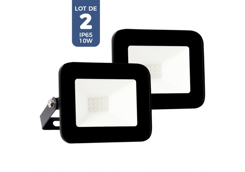 Pack de 2 Projecteur LED extérieur 10W IP65 ultra plat - K1881-2-BF - Barcelona LED