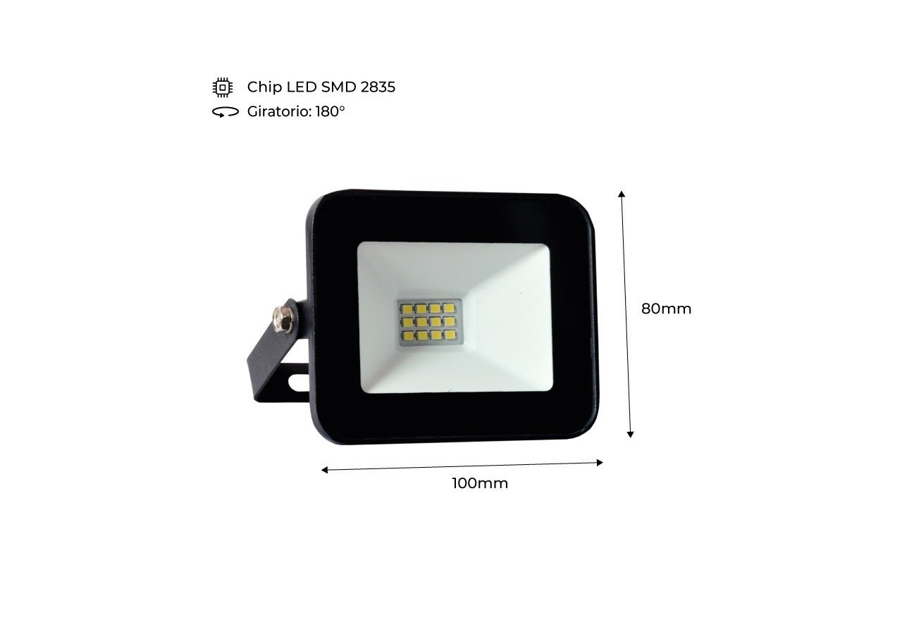 Pack de 2 Projecteur LED extérieur 10W IP65 ultra plat - K1881-2-BF - Barcelona LED