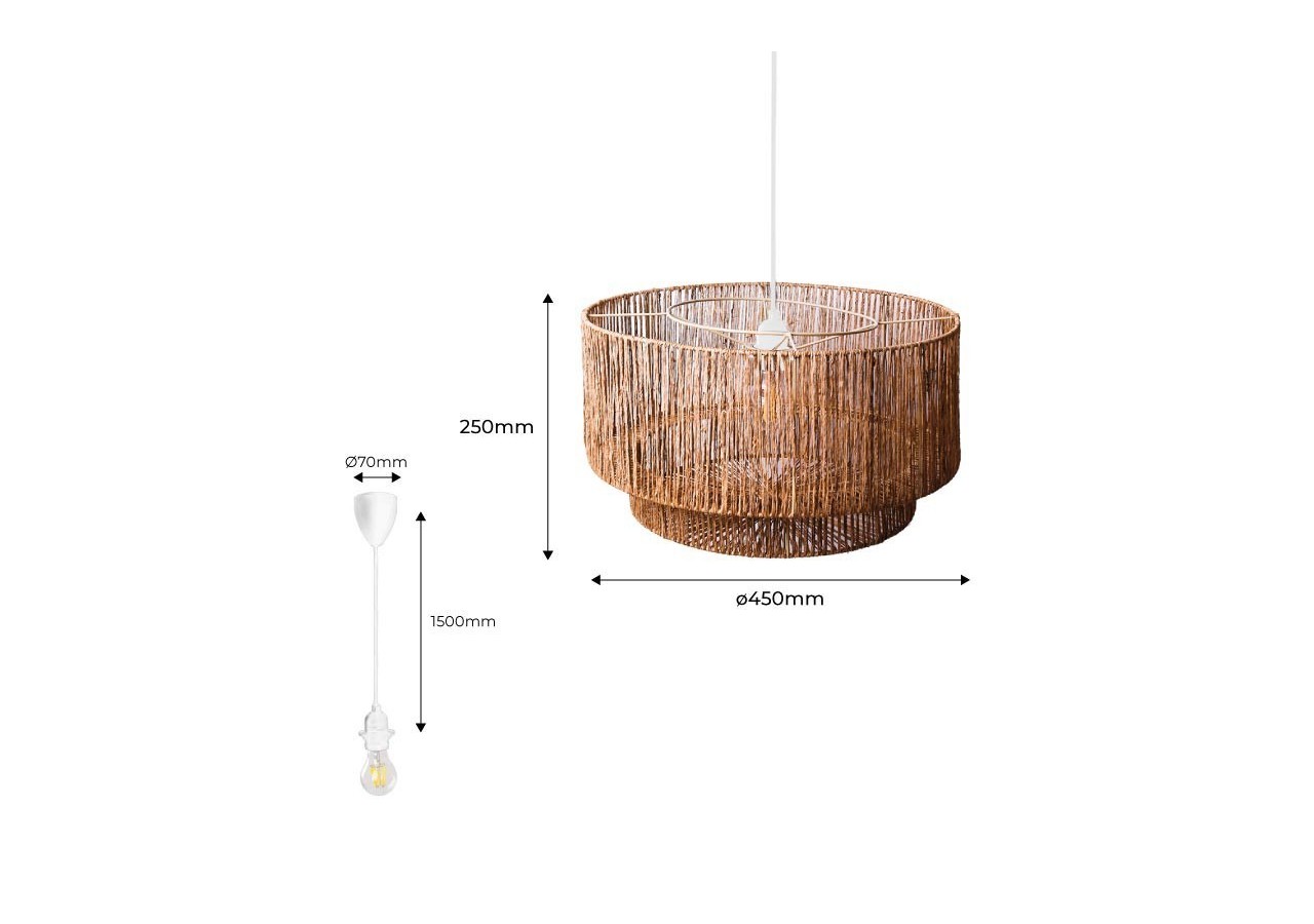 Suspension en fibres de jute "Bali" - K181-B - Barcelona LED