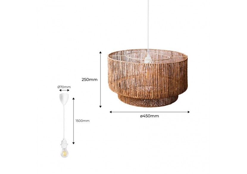 Suspension en fibres de jute "Bali" - K181-B - Barcelona LED