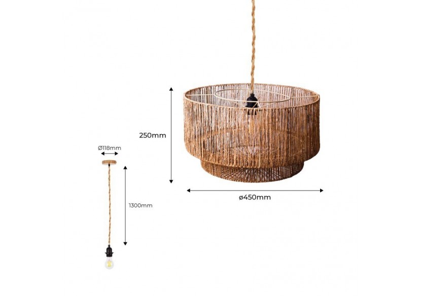 Suspension en fibres de jute "Bali" - K181-CU - Barcelona LED