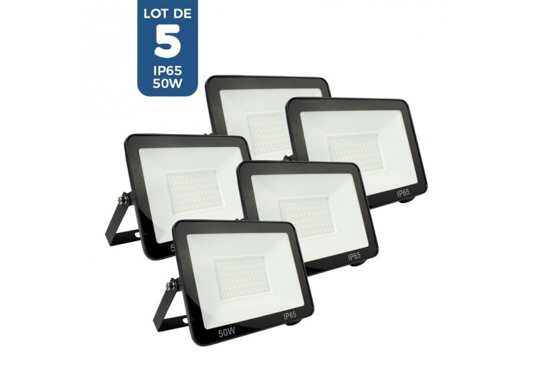 Pack de 5 projecteurs LED d'extérieur 50W 4584LM IP65 - K1883-5-BC - Barcelona LED