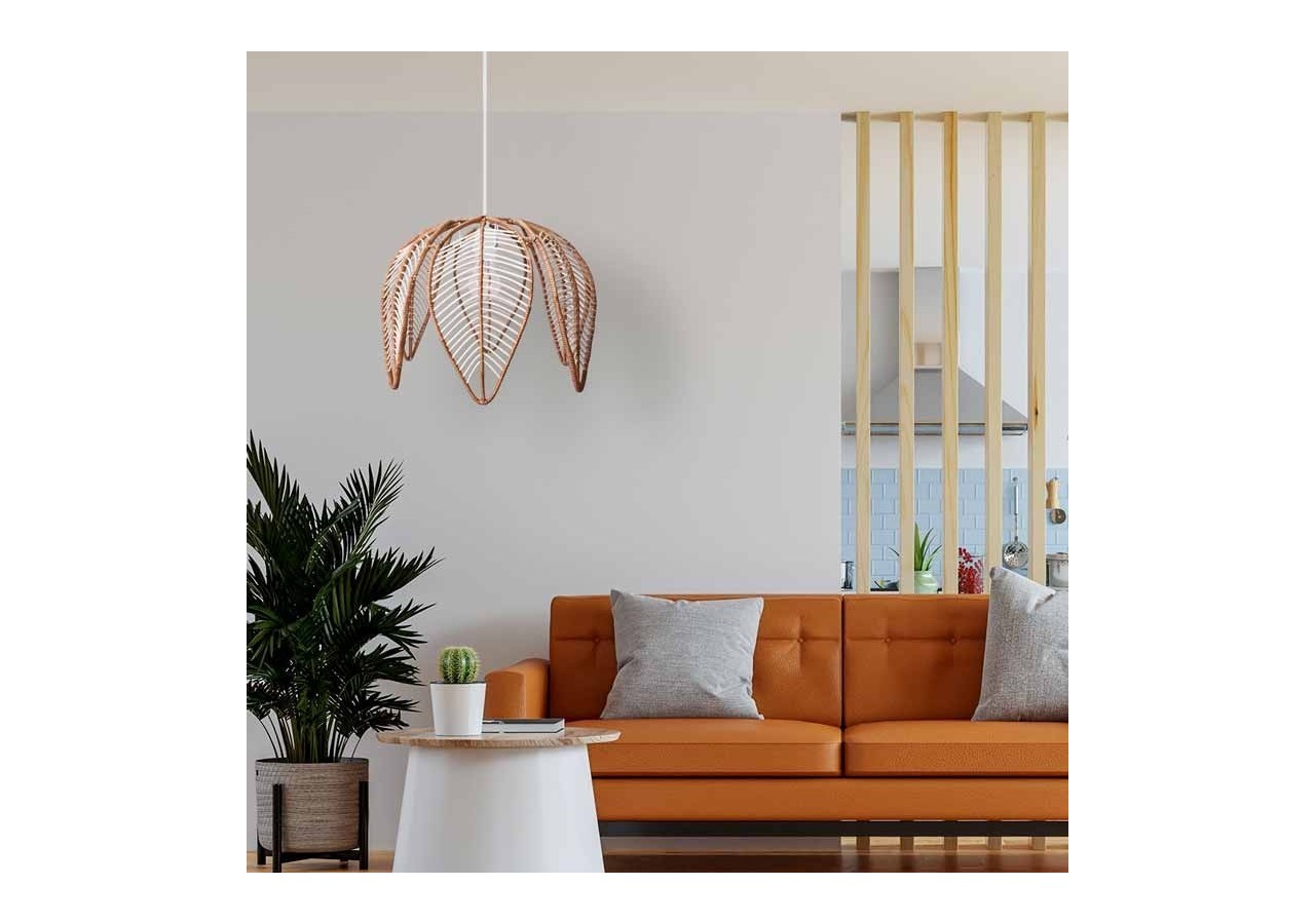 Suspension en rotin "Bintan" en forme de fleur - K182-B - Barcelona LED
