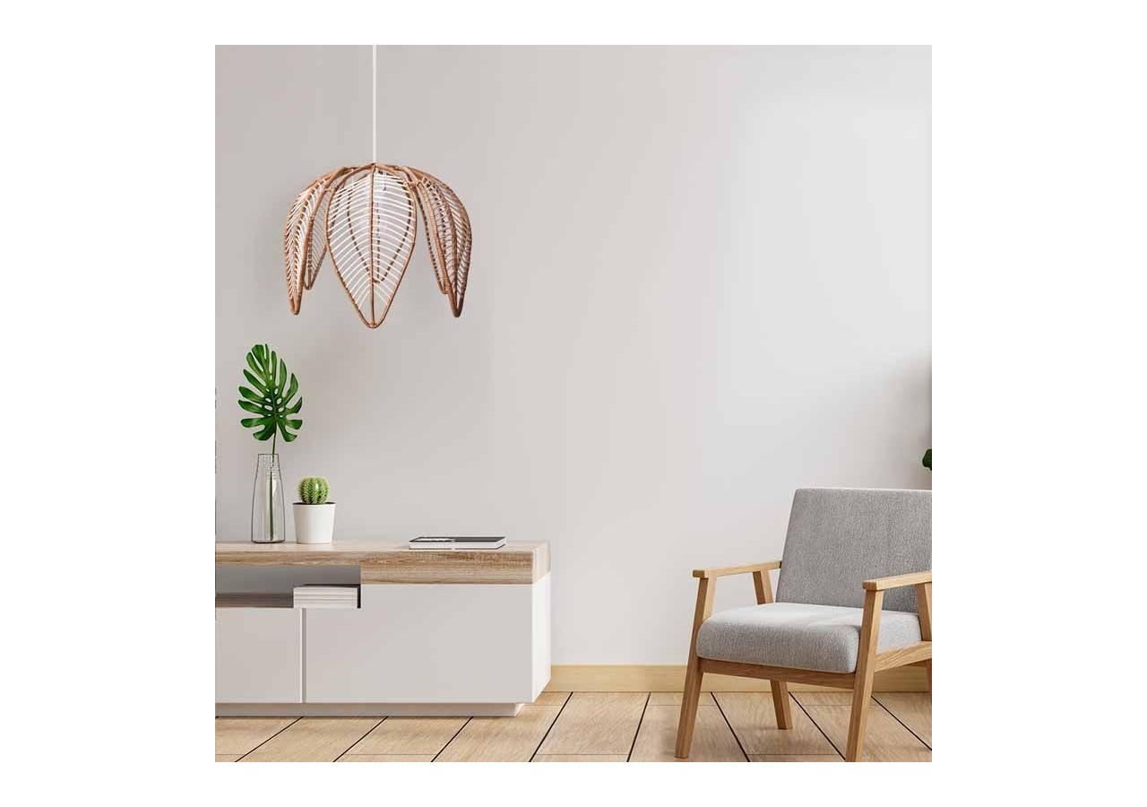 Suspension en rotin "Bintan" en forme de fleur - K182-B - Barcelona LED