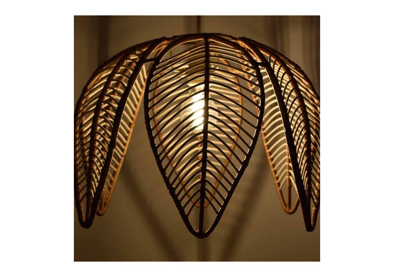 Suspension en rotin "Bintan" en forme de fleur - K182-B - Barcelona LED