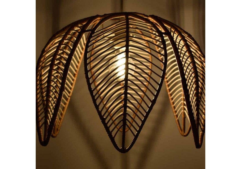 Suspension en rotin "Bintan" en forme de fleur - K182-B - Barcelona LED