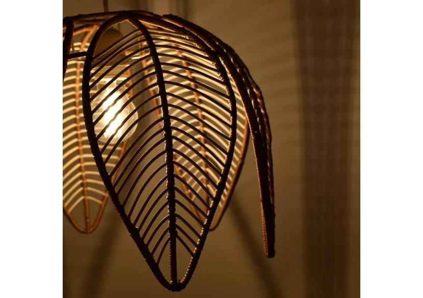 Suspension en rotin "Bintan" en forme de fleur - K182-B - Barcelona LED