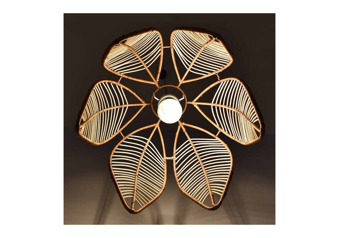 Suspension en rotin "Bintan" en forme de fleur - K182-B - Barcelona LED