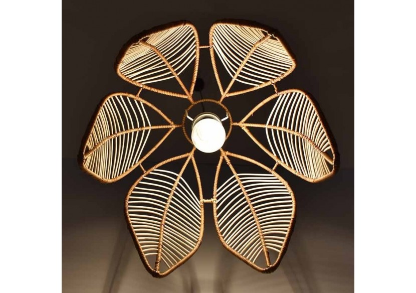 Suspension en rotin "Bintan" en forme de fleur - K182-B - Barcelona LED