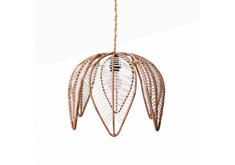 Suspension en rotin "Bintan" en forme de fleur - K182-CU - Barcelona LED