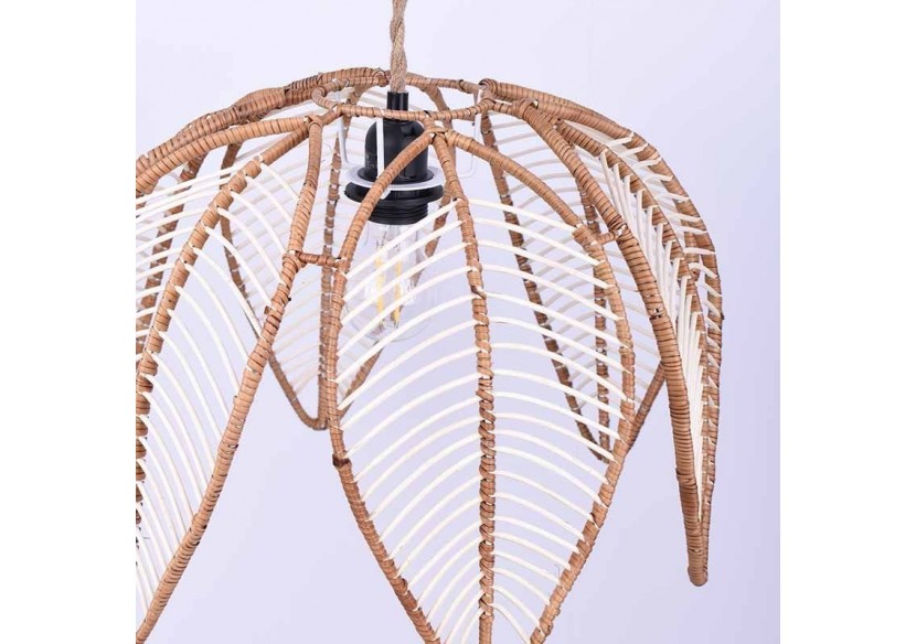 Suspension en rotin "Bintan" en forme de fleur - K182-CU - Barcelona LED