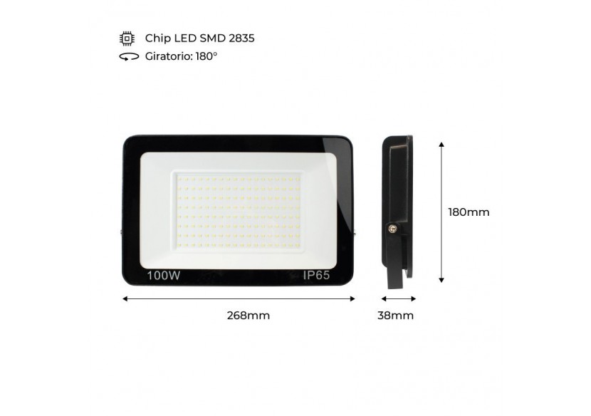 Pack de 10 projecteurs extérieurs LED 100W 7847LM IP65 - K1884-10-BF - Barcelona LED