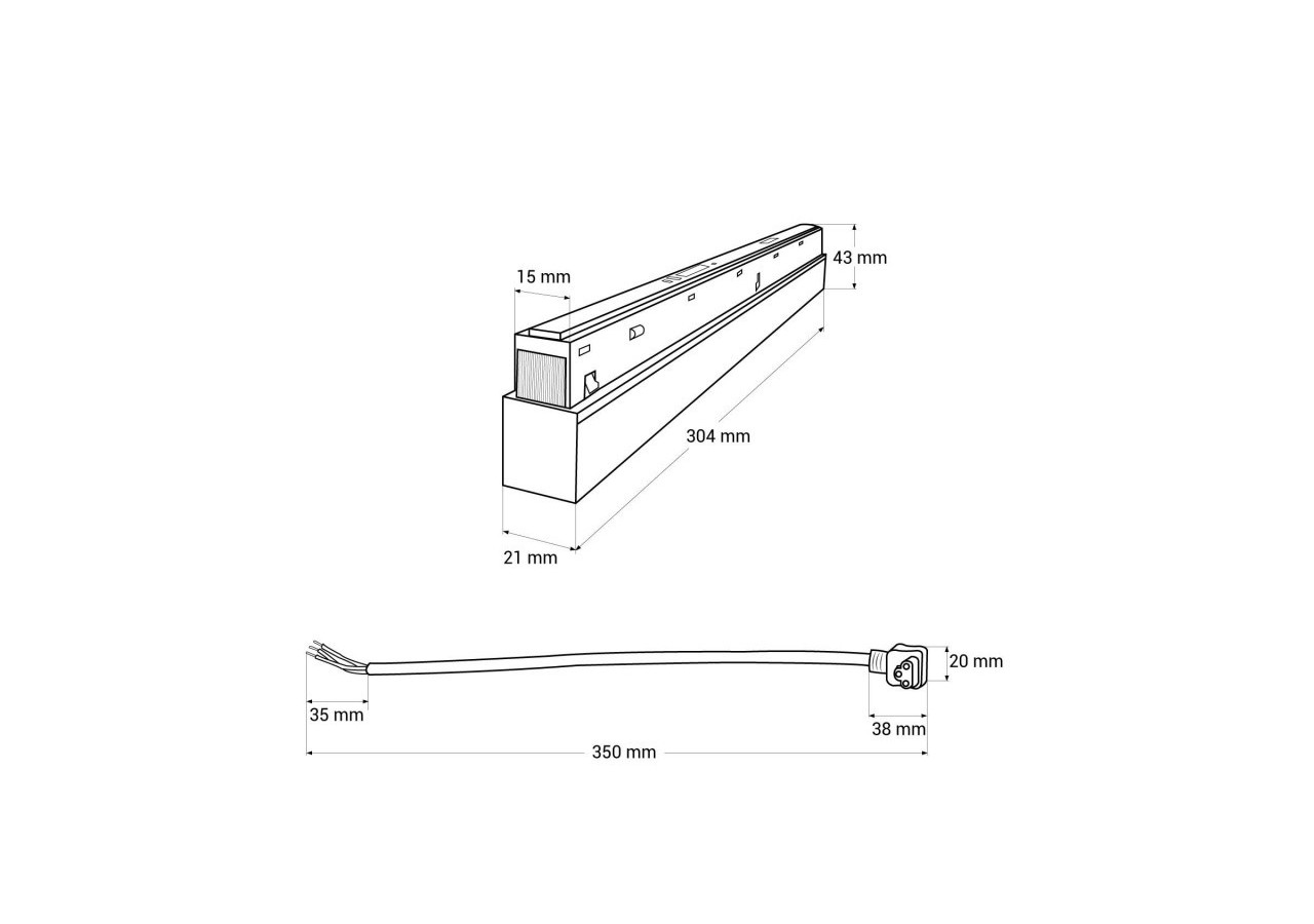 Transformateur pour rail magnétique 20mm 48V -200W - CM-F200W-B - Barcelona LED