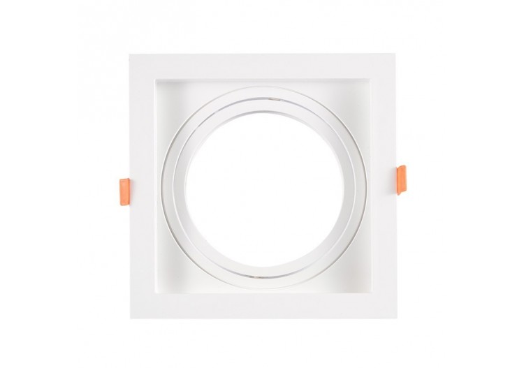 Collerette carrée en polycarbonate pour ampoule QR111 ou AR111-Coupe 155 x 155 mm - B1016-B - Barcelona LED