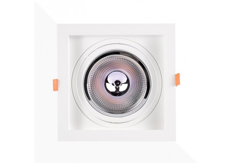 Collerette carrée en polycarbonate pour ampoule QR111 ou AR111-Coupe 155 x 155 mm - B1016-B - Barcelona LED 2