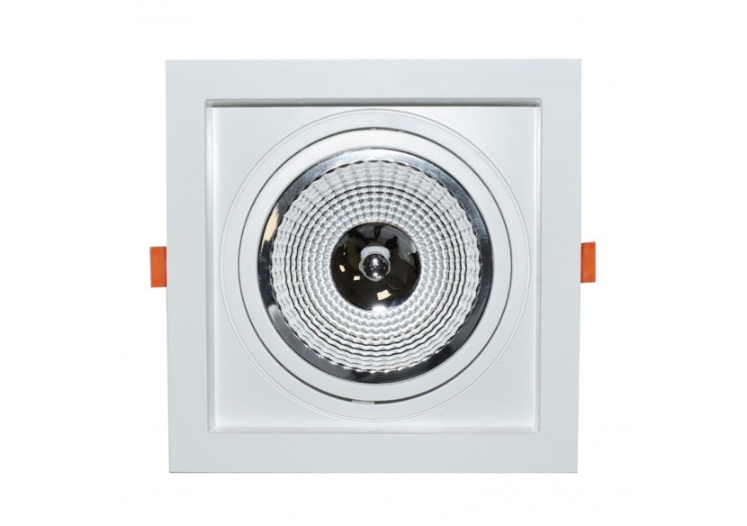 Collerette carrée en polycarbonate pour ampoule QR111 ou AR111-Coupe 155 x 155 mm - B1016-B - Barcelona LED Collerette carrée en polycarbonate pour ampoule QR111 ou AR111-Coupe 155 x 155 mm - B1016-B - Barcelona LED