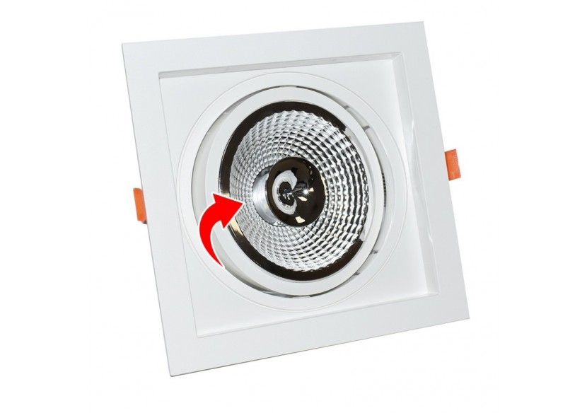 Collerette carrée en polycarbonate pour ampoule QR111 ou AR111-Coupe 155 x 155 mm - B1016-B - Barcelona LED Collerette carrée en polycarbonate pour ampoule QR111 ou AR111-Coupe 155 x 155 mm - B1016-B - Barcelona LED