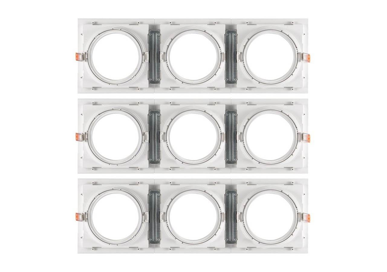 Collerette carrée en polycarbonate pour ampoule QR111 ou AR111-Coupe 155 x 155 mm - B1016-B - Barcelona LED