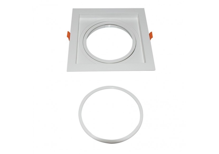 Collerette carrée en polycarbonate pour ampoule QR111 ou AR111-Coupe 155 x 155 mm - B1016-B - Barcelona LED Collerette carrée en polycarbonate pour ampoule QR111 ou AR111-Coupe 155 x 155 mm - B1016-B - Barcelona LED