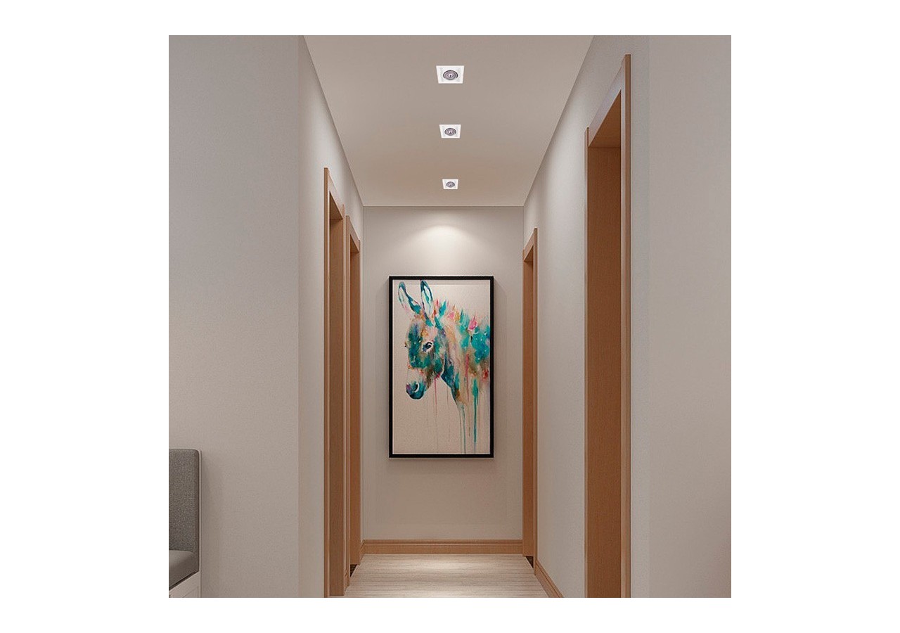 Collerette carrée en polycarbonate pour ampoule QR111 ou AR111-Coupe 155 x 155 mm - B1016-B - Barcelona LED