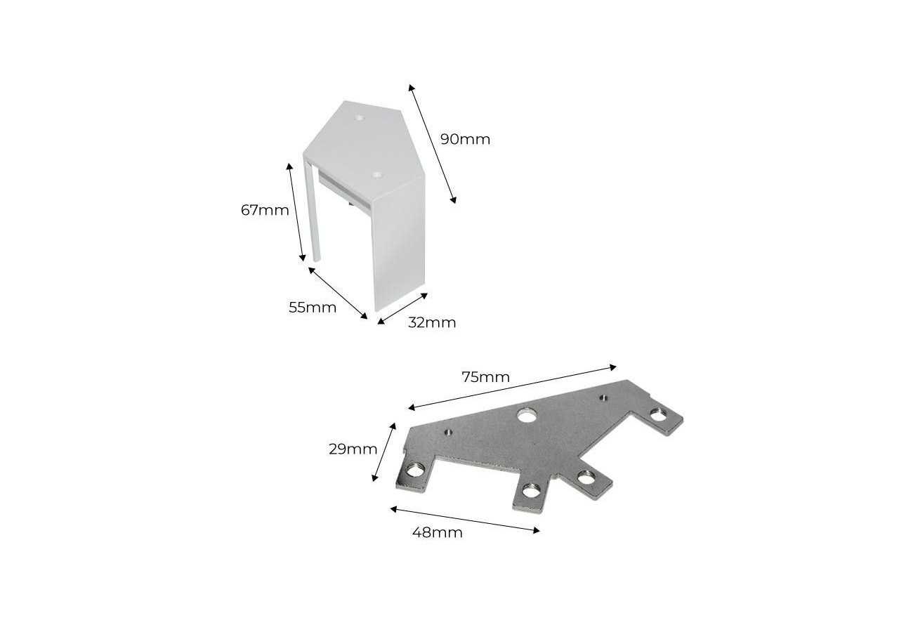 Connecteur d'angle 60 degrés pour suspension LED linéaires-Référence B9010/B9020/B9030 - B9010-160-B - Barcelona LED