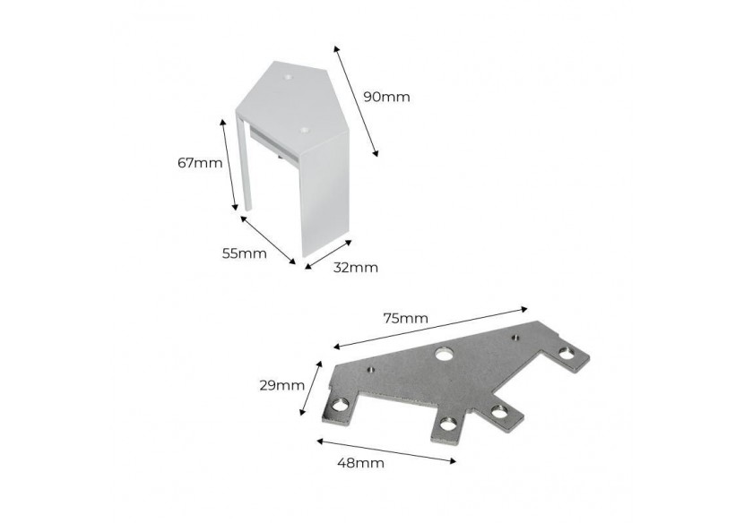 Connecteur d'angle 60 degrés pour suspension LED linéaires-Référence B9010/B9020/B9030 - B9010-160-B - Barcelona LED Connecteur d'angle 60 degrés pour suspension LED linéaires-Référence B9010/B9020/B9030 - B9010-160-B - Barcelona LED