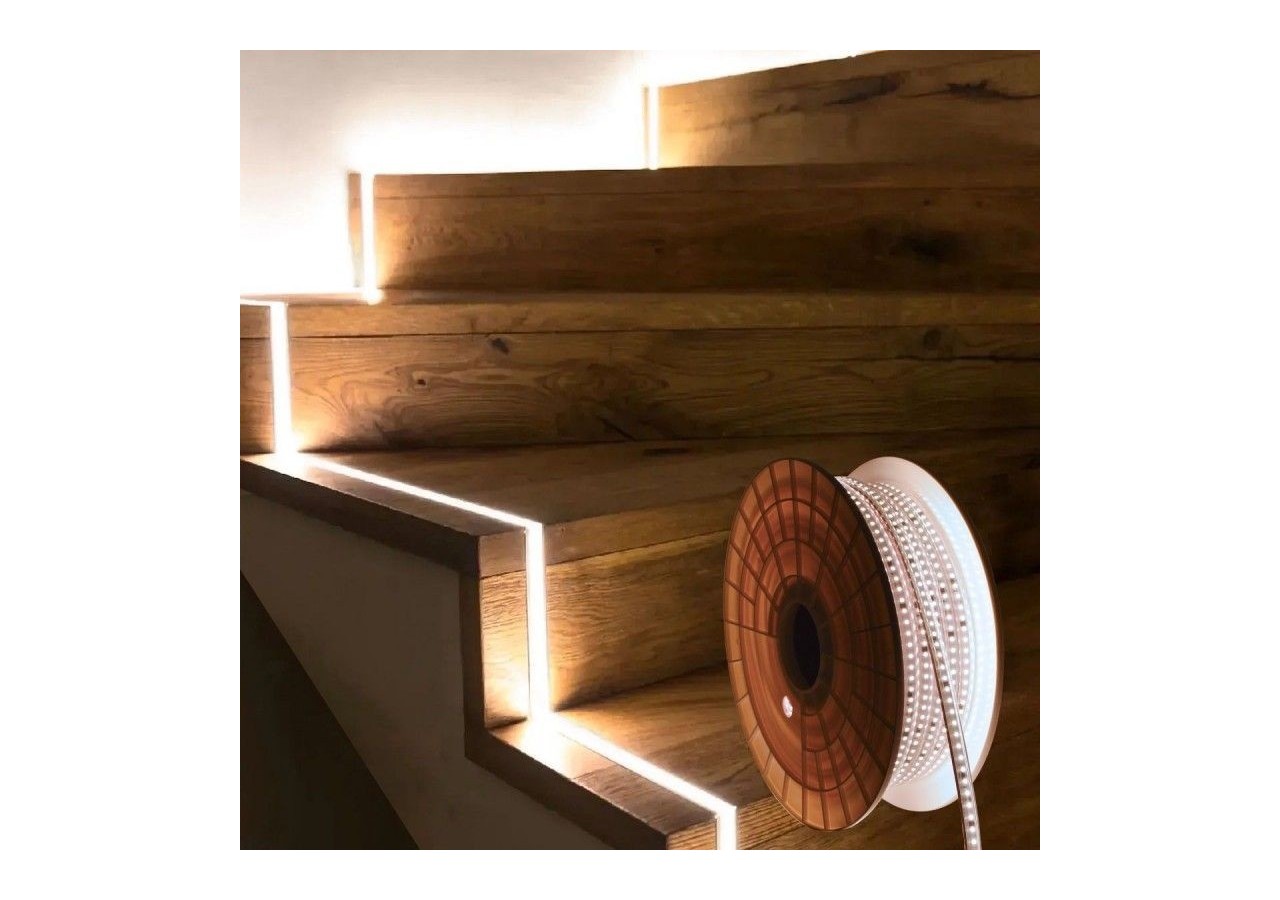 Ruban LED 220V-950W (6000xSMD2835) 12mm-Extérieur(IP67)-Rouleau 50 mètres-Sécable tous les 10cm - B1550-50-BN - Barcelona LED