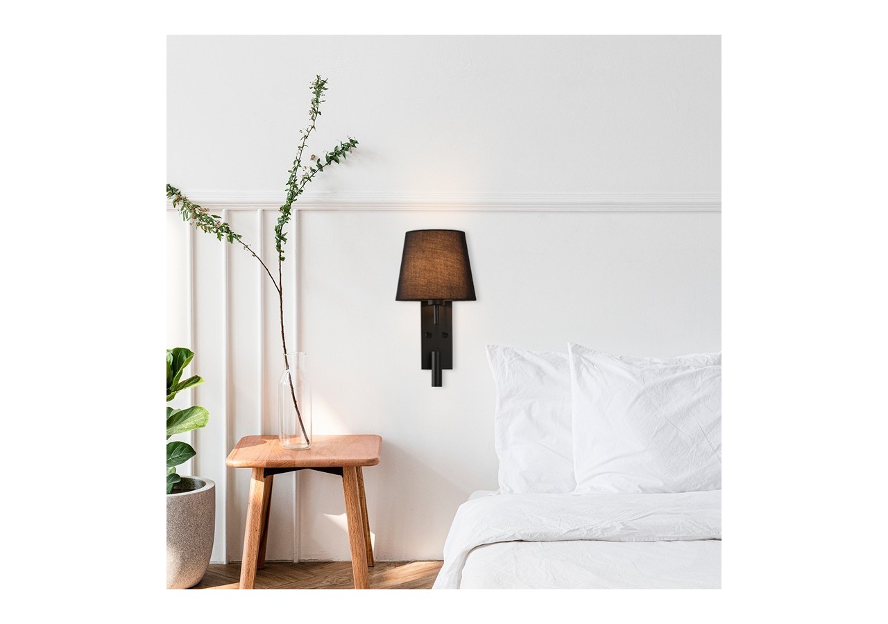 Applique murale "NOAH" avec liseuse LED-3,4W - L2032-N - Barcelona LED