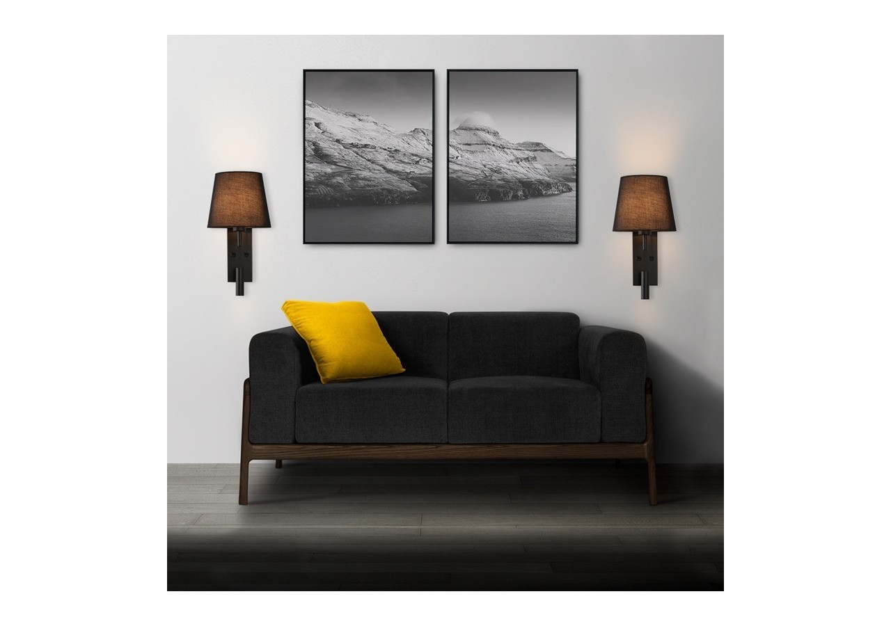 Applique murale "NOAH" avec liseuse LED-3,4W - L2032-N - Barcelona LED