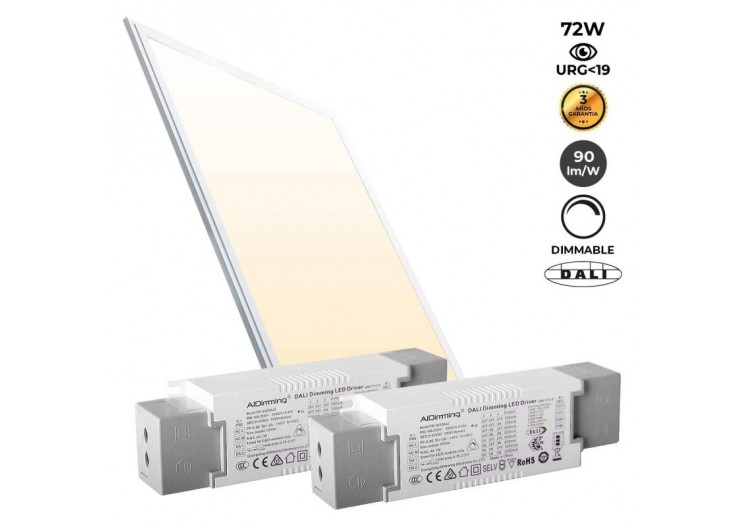 Panneau LED encastrable 120x60-Dimmable DALI-72W-UGR19 - K5234-DALI-BN - Barcelona LED 2