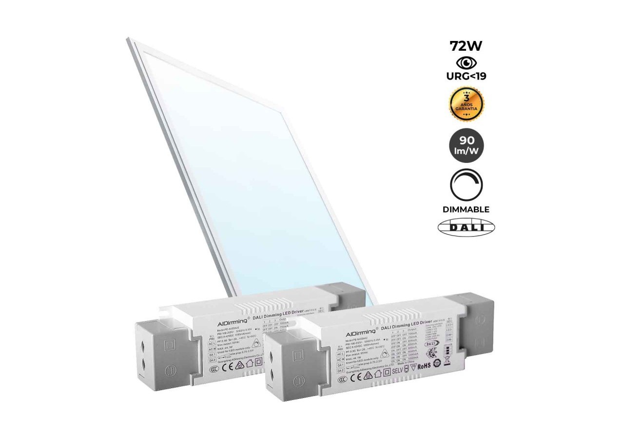Panneau LED encastrable 120x60-Dimmable DALI-72W-UGR19 - K5234-DALI-BF - Barcelona LED