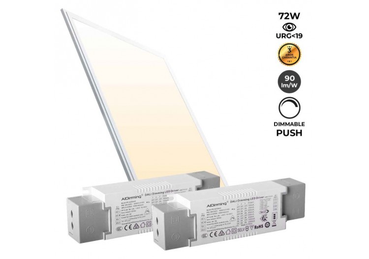 Panneau LED encastrable 120x60-Dimmable PUSH-72W-UGR19 - K5234-PUSH-BN - Barcelona LED 2